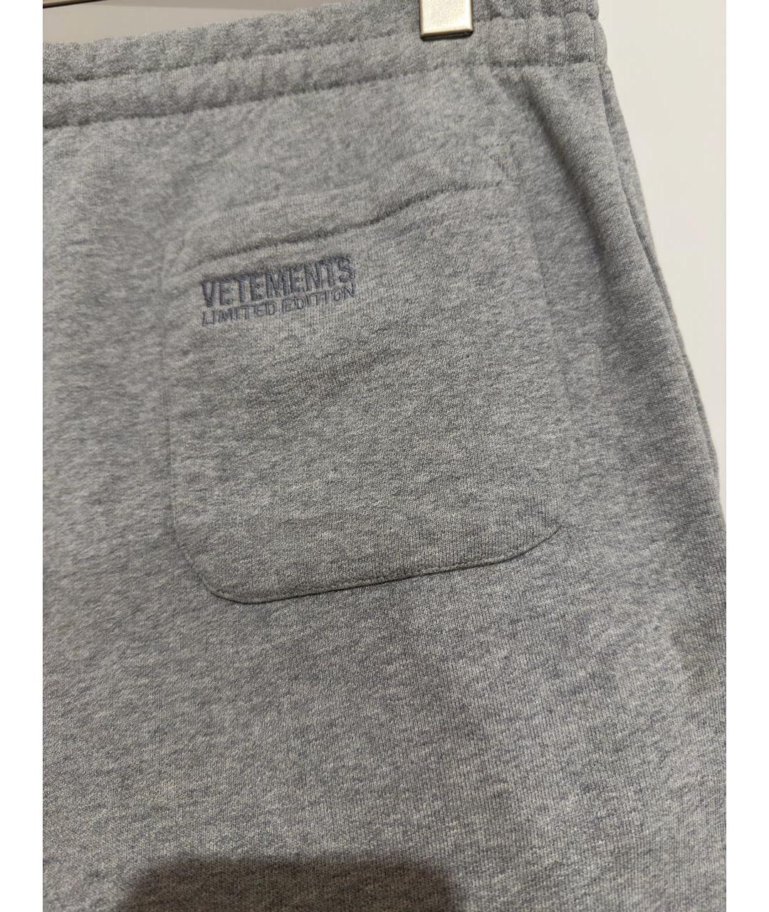 VETEMENTS Серые хлопковые повседневные брюки, фото 5