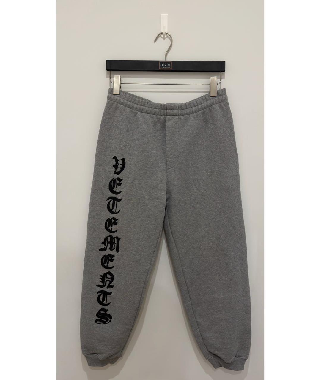 VETEMENTS Серые хлопковые повседневные брюки, фото 2