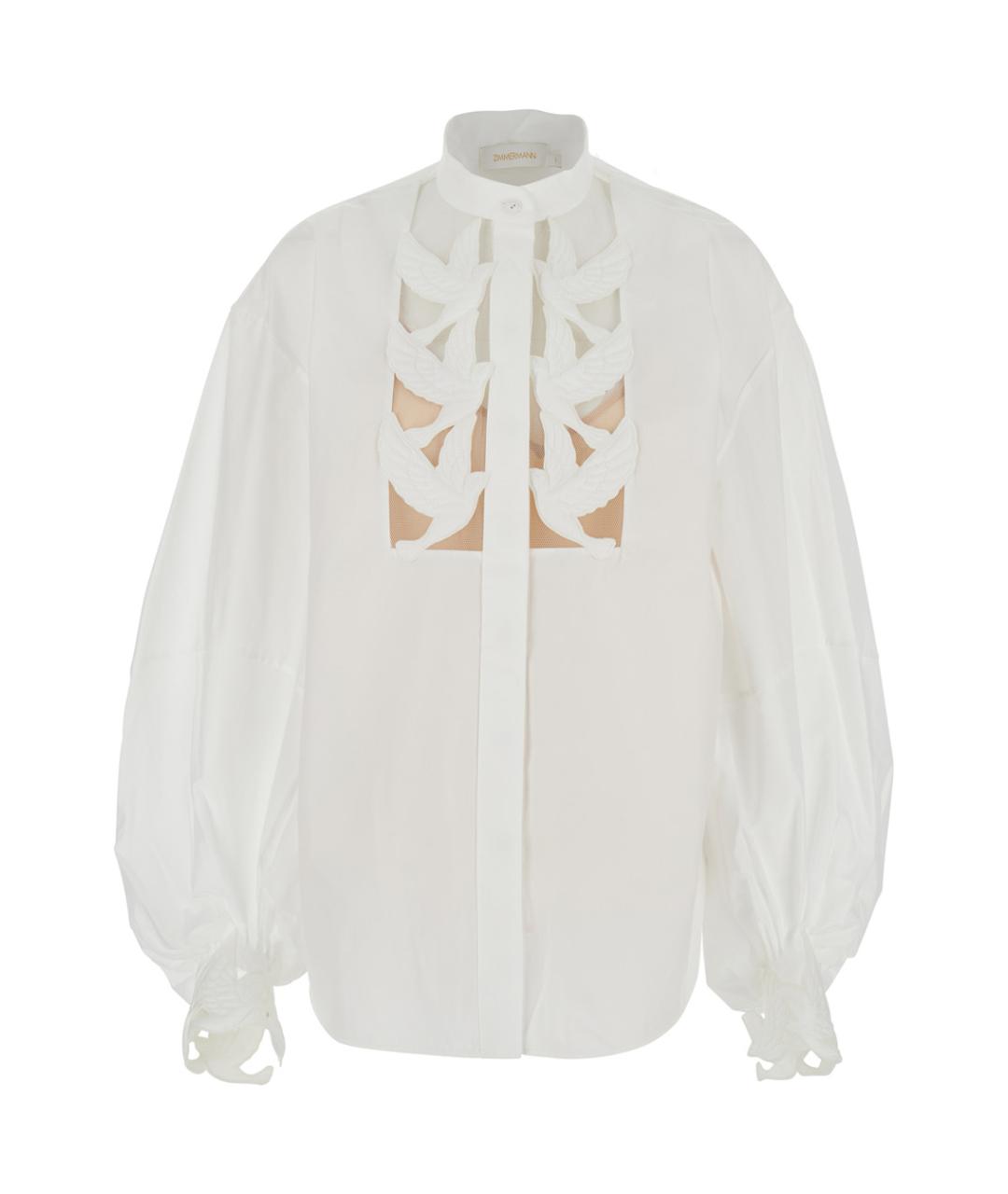 ZIMMERMANN Белая хлопковая блузы, фото 1