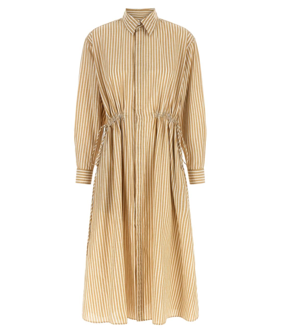 POLO RALPH LAUREN Бежевое хлопковое повседневное платье, фото 1