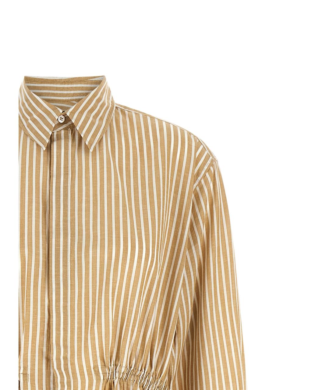 POLO RALPH LAUREN Бежевое хлопковое повседневное платье, фото 3