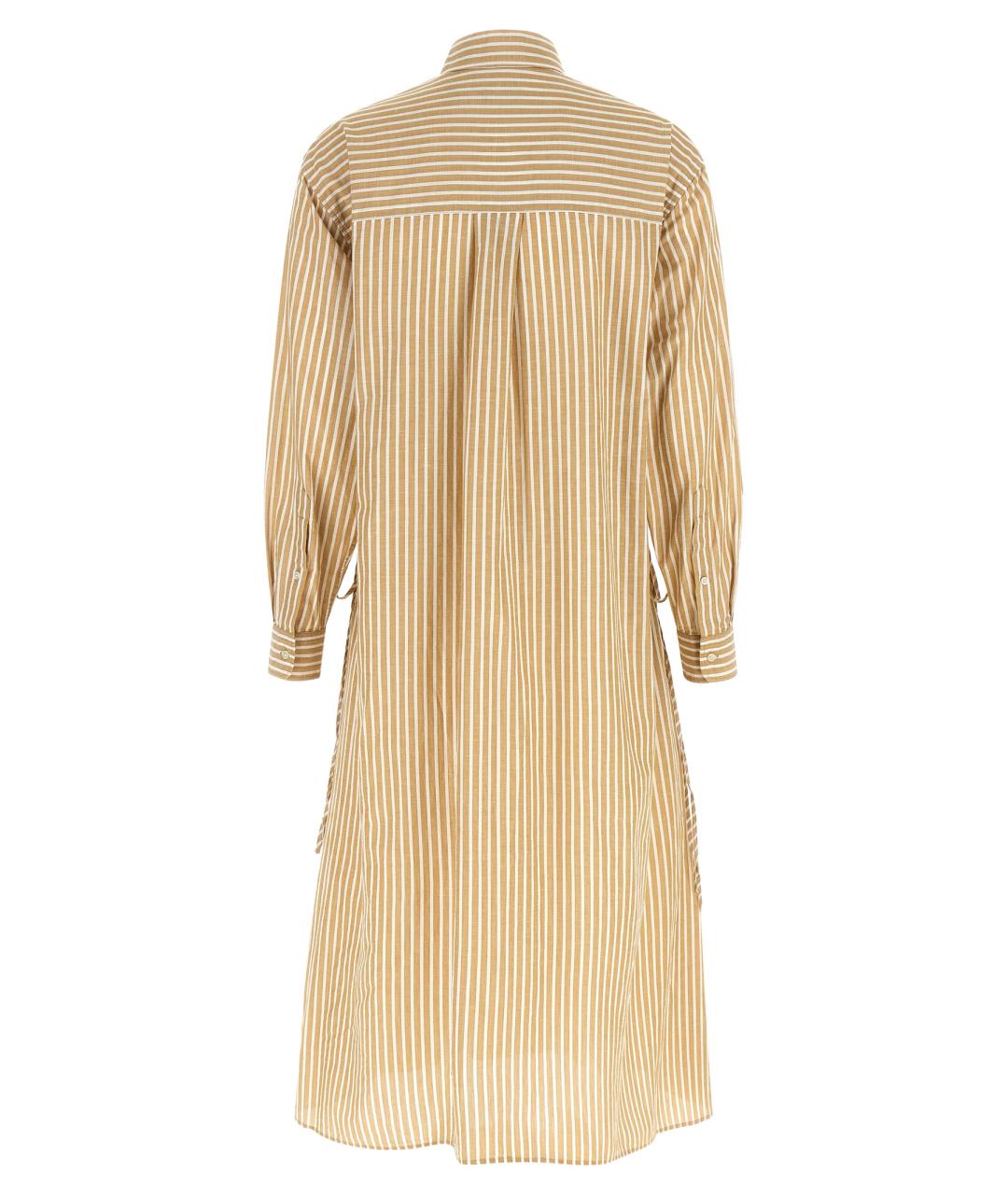 POLO RALPH LAUREN Бежевое хлопковое повседневное платье, фото 2