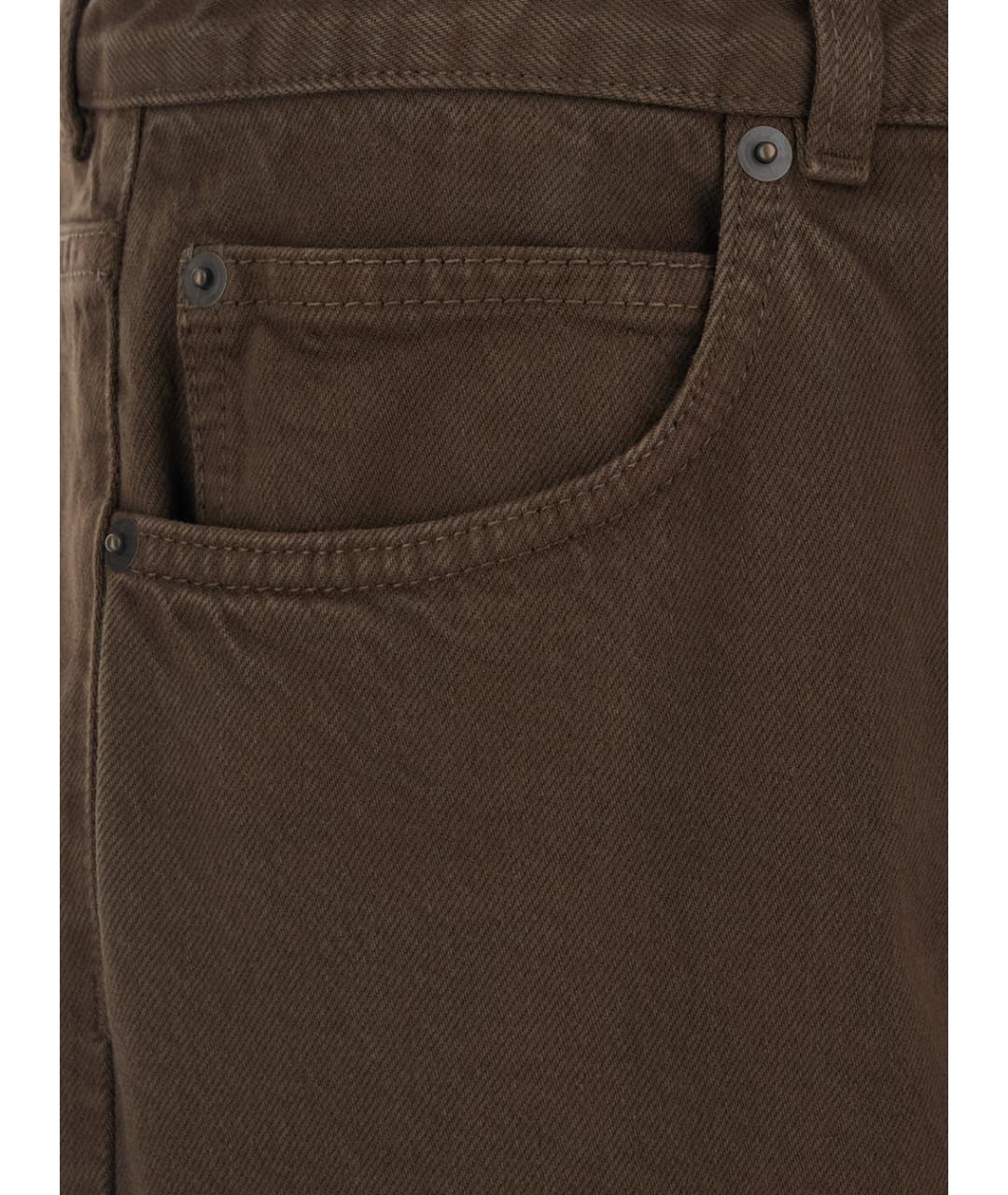 THE ROW Коричневые хлопковые прямые джинсы, фото 3