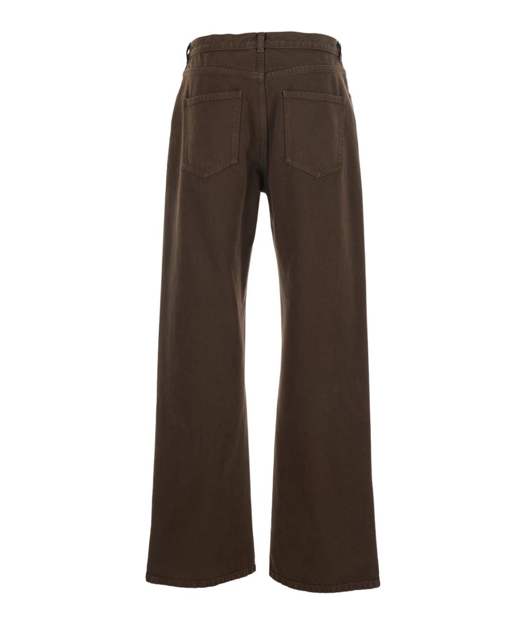 THE ROW Коричневые хлопковые прямые джинсы, фото 2