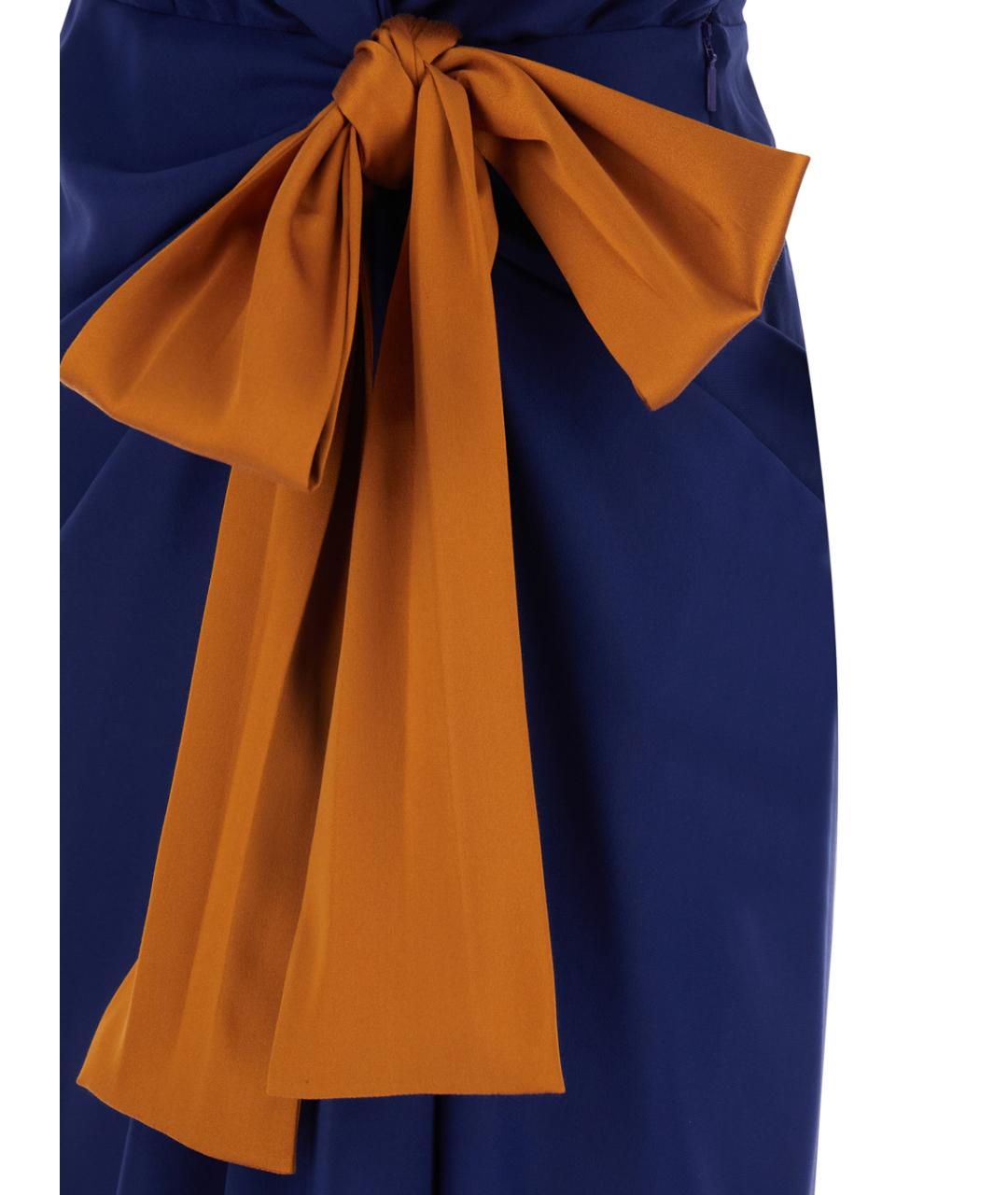 SAINT LAURENT Синее шелковое вечернее платье, фото 3