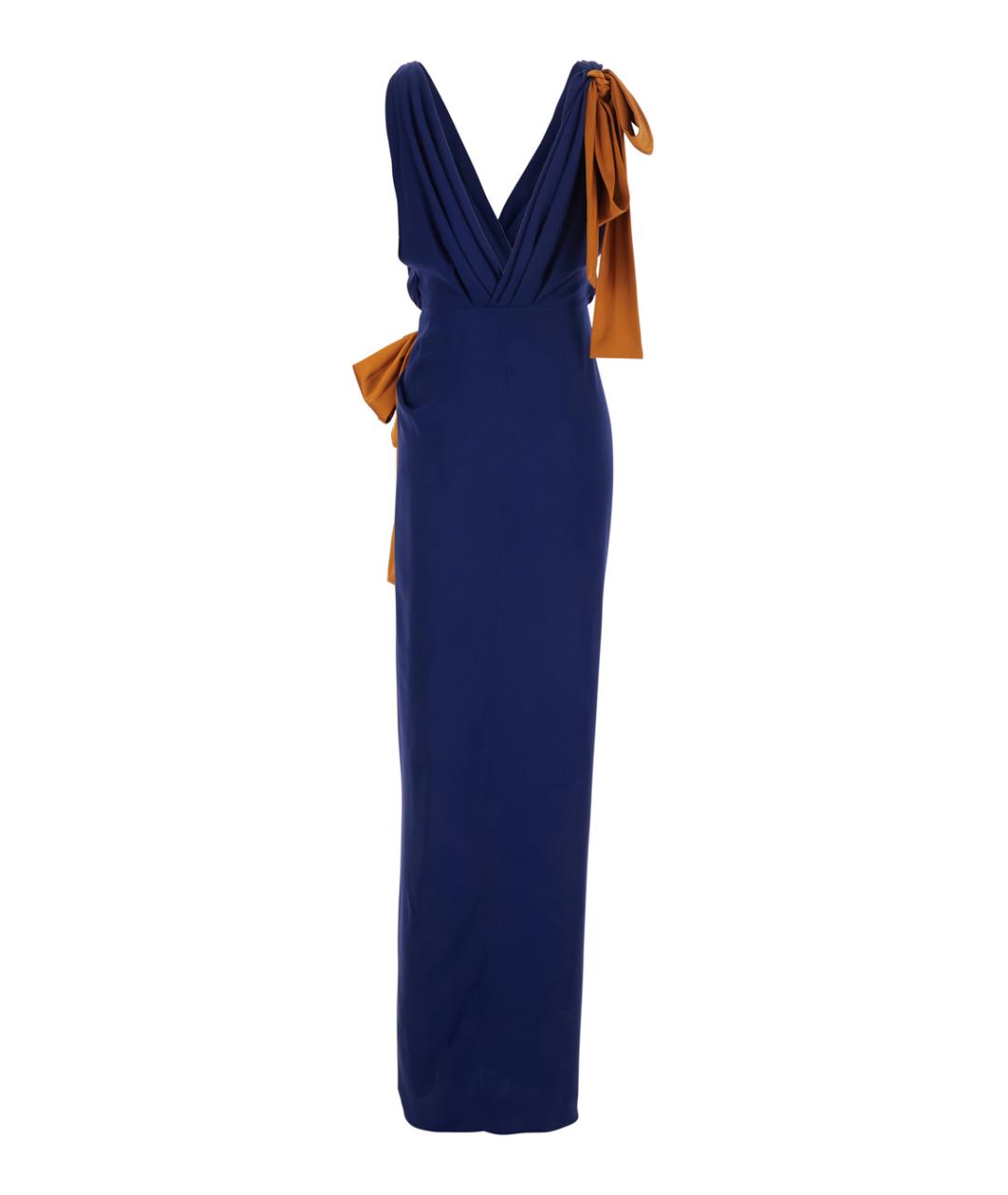 SAINT LAURENT Синее шелковое вечернее платье, фото 2