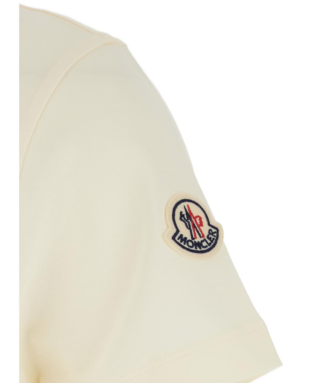 MONCLER Белая хлопковая футболка, фото 3
