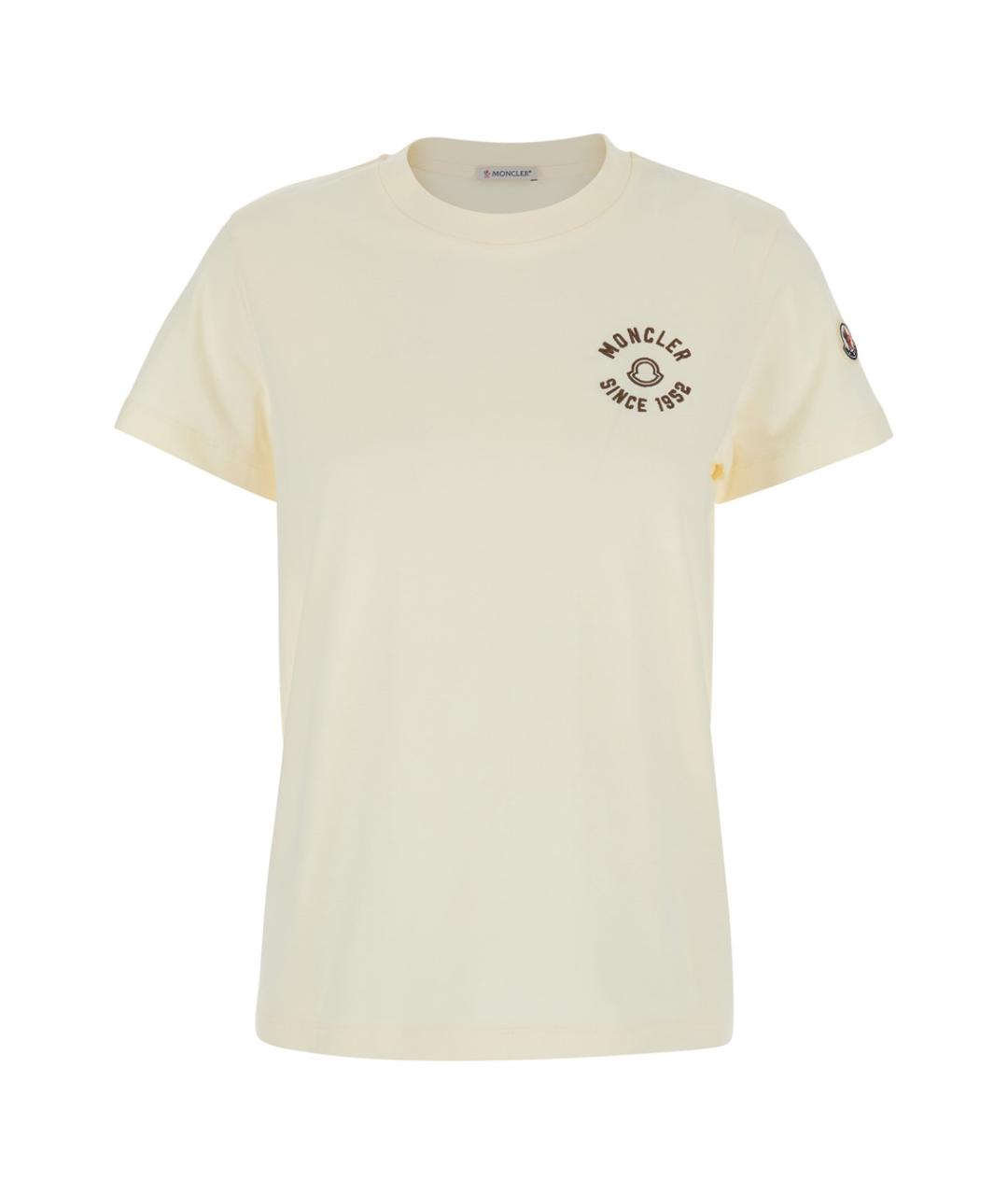 MONCLER Белая хлопковая футболка, фото 1