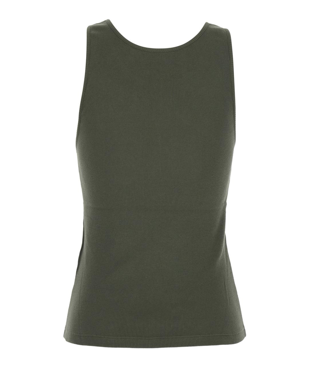 SAINT LAURENT Зеленая хлопковая майка, фото 2