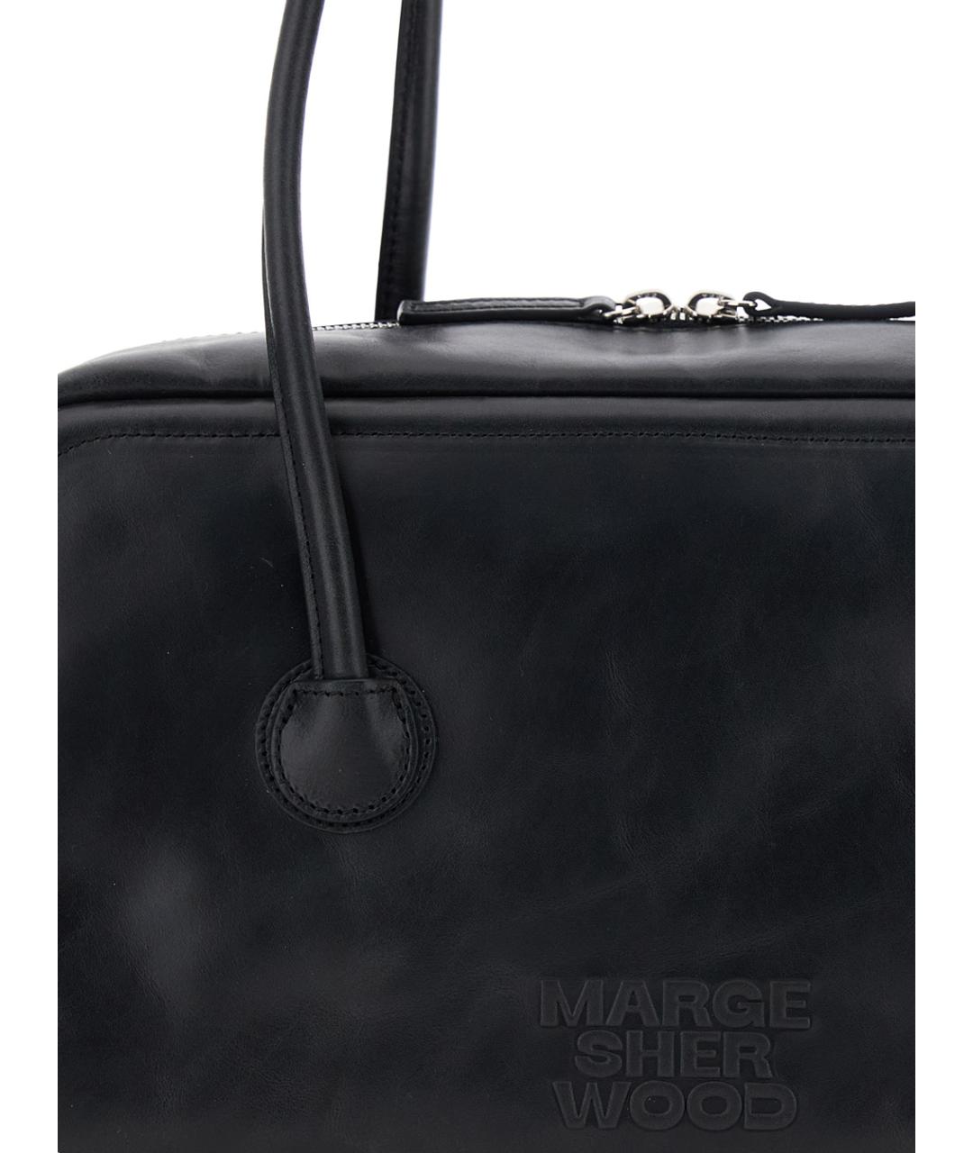 MARGESHERWOOD Черная кожаная сумка через плечо, фото 3