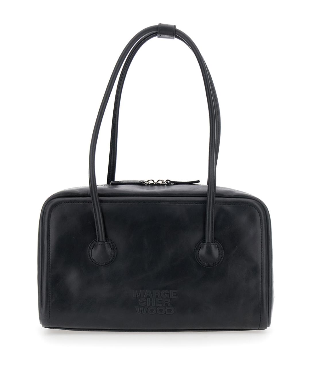 MARGESHERWOOD Черная кожаная сумка через плечо, фото 1