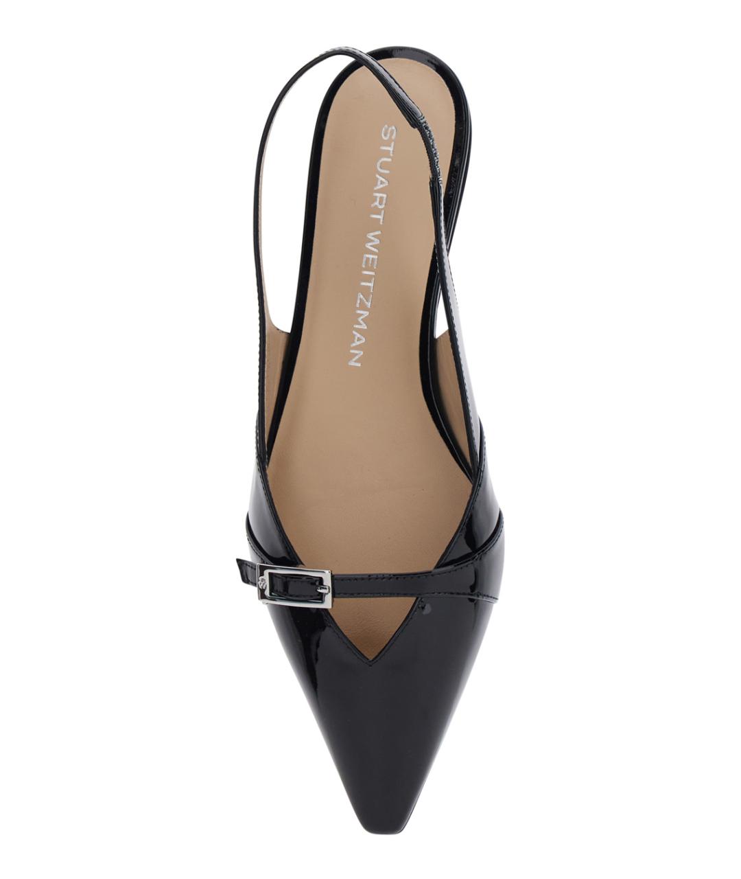 STUART WEITZMAN Черные кожаные балетки, фото 4