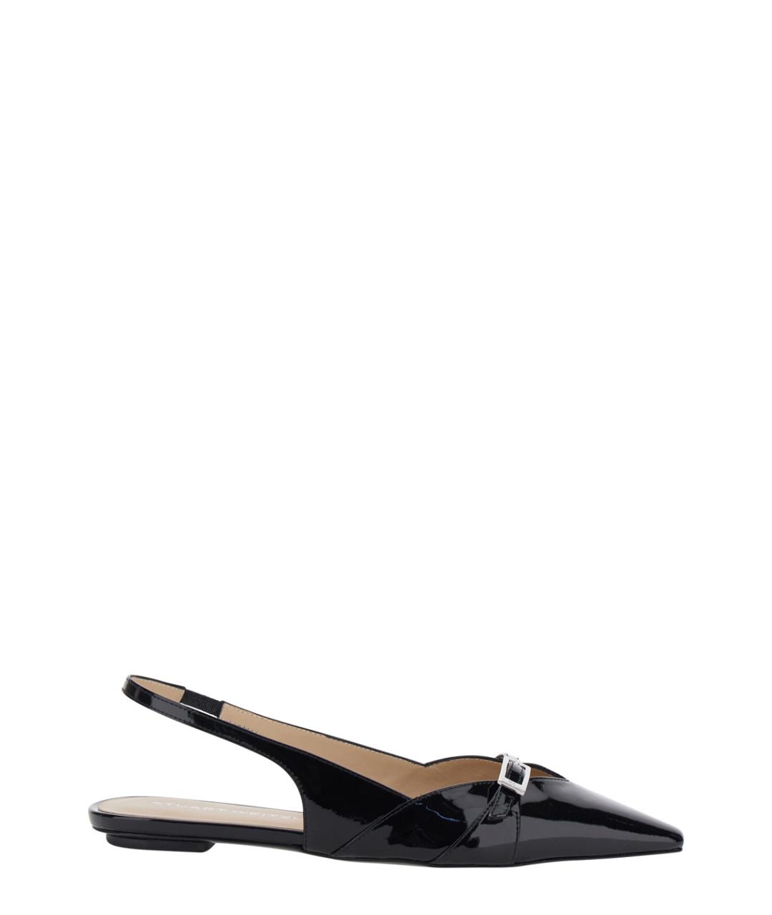 STUART WEITZMAN Черные кожаные балетки, фото 1