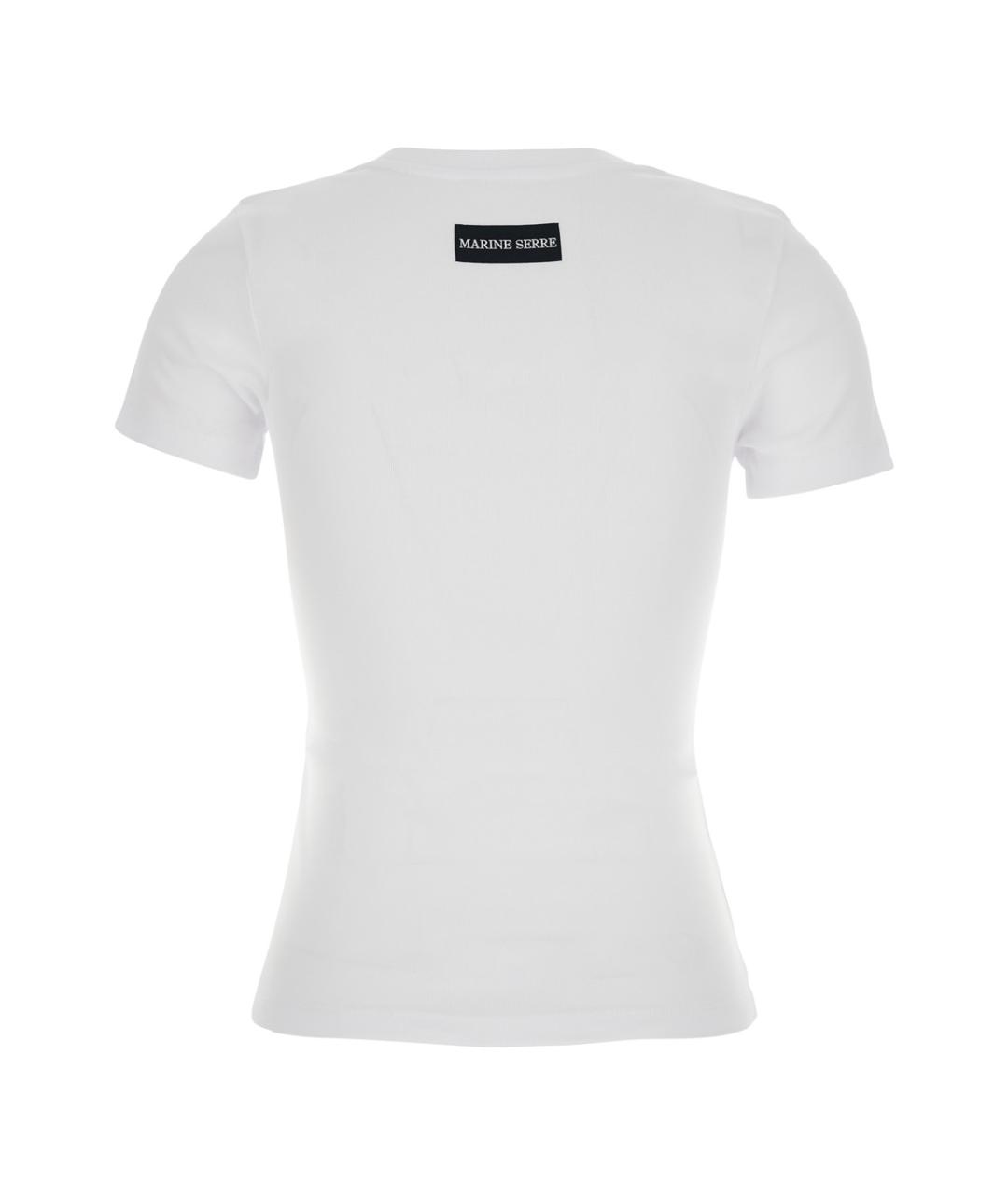 MARINE SERRE Белая хлопковая футболка, фото 2