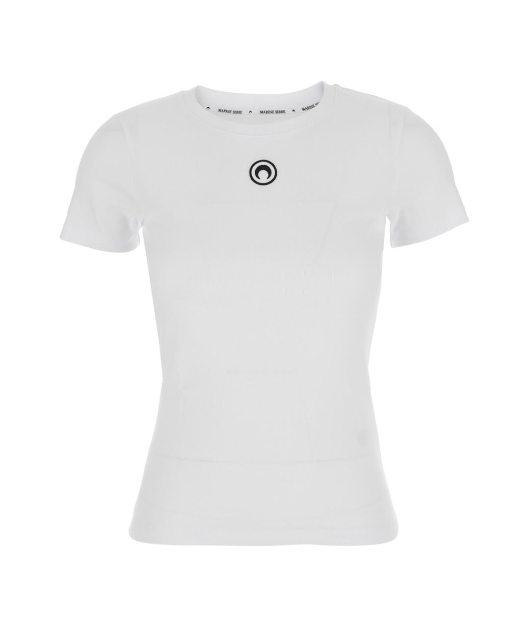 MARINE SERRE Белая хлопковая футболка, фото 1