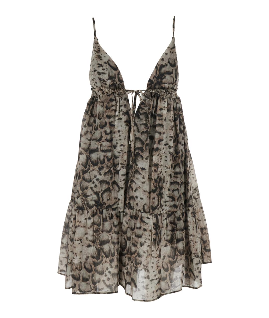 PINKO Бежевое хлопковое повседневное платье, фото 1