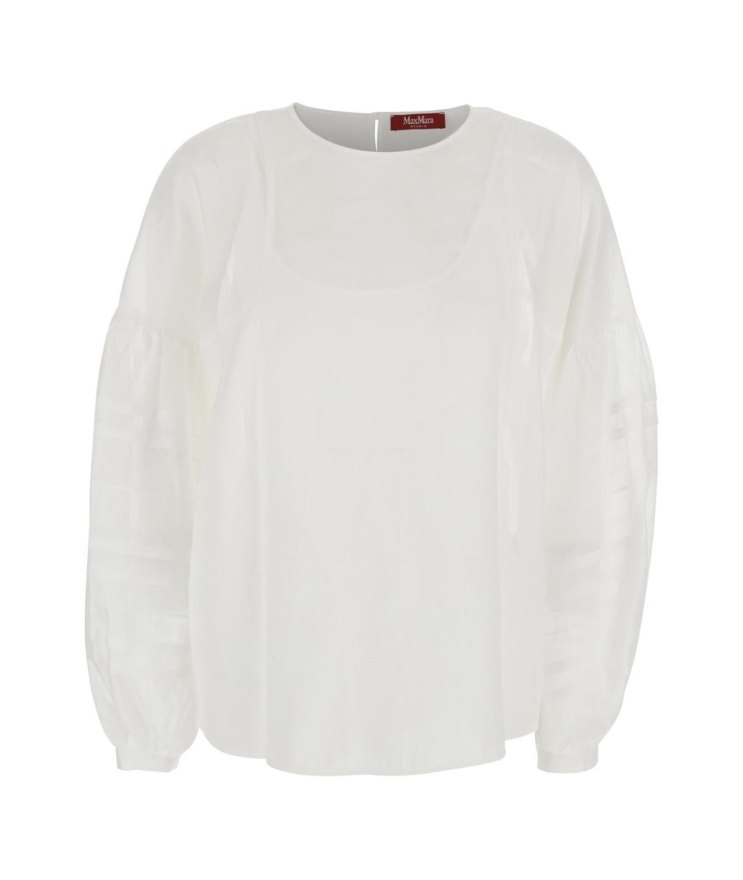 MAX MARA STUDIO Белая полиамидовая рубашка, фото 1