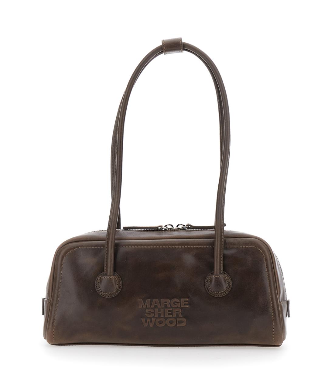 MARGESHERWOOD Коричневая кожаная сумка через плечо, фото 1