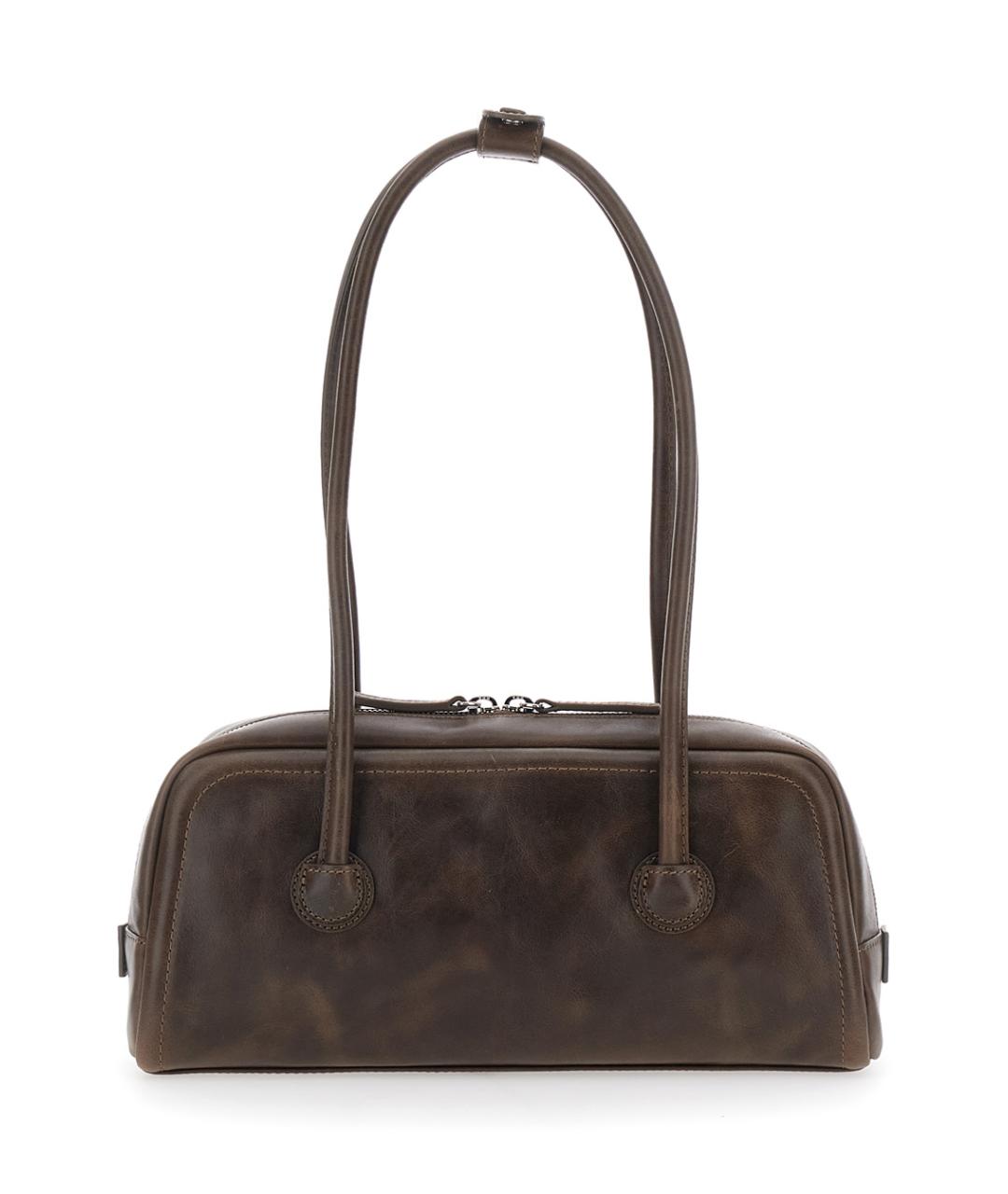 MARGESHERWOOD Коричневая кожаная сумка через плечо, фото 2