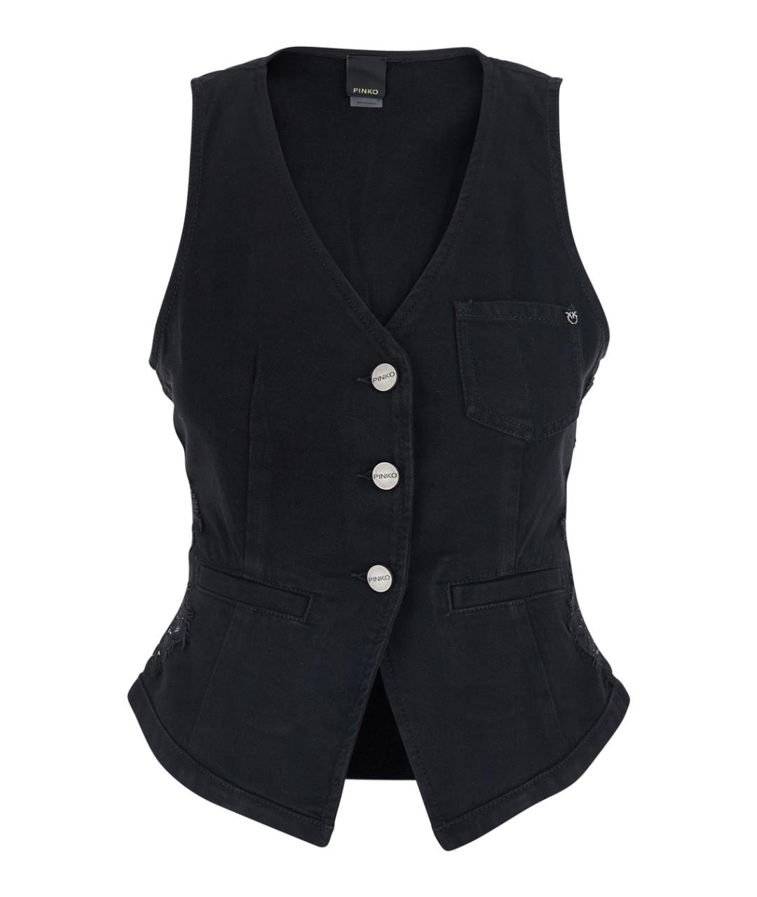PINKO Черная хлопковая жилетка, фото 1