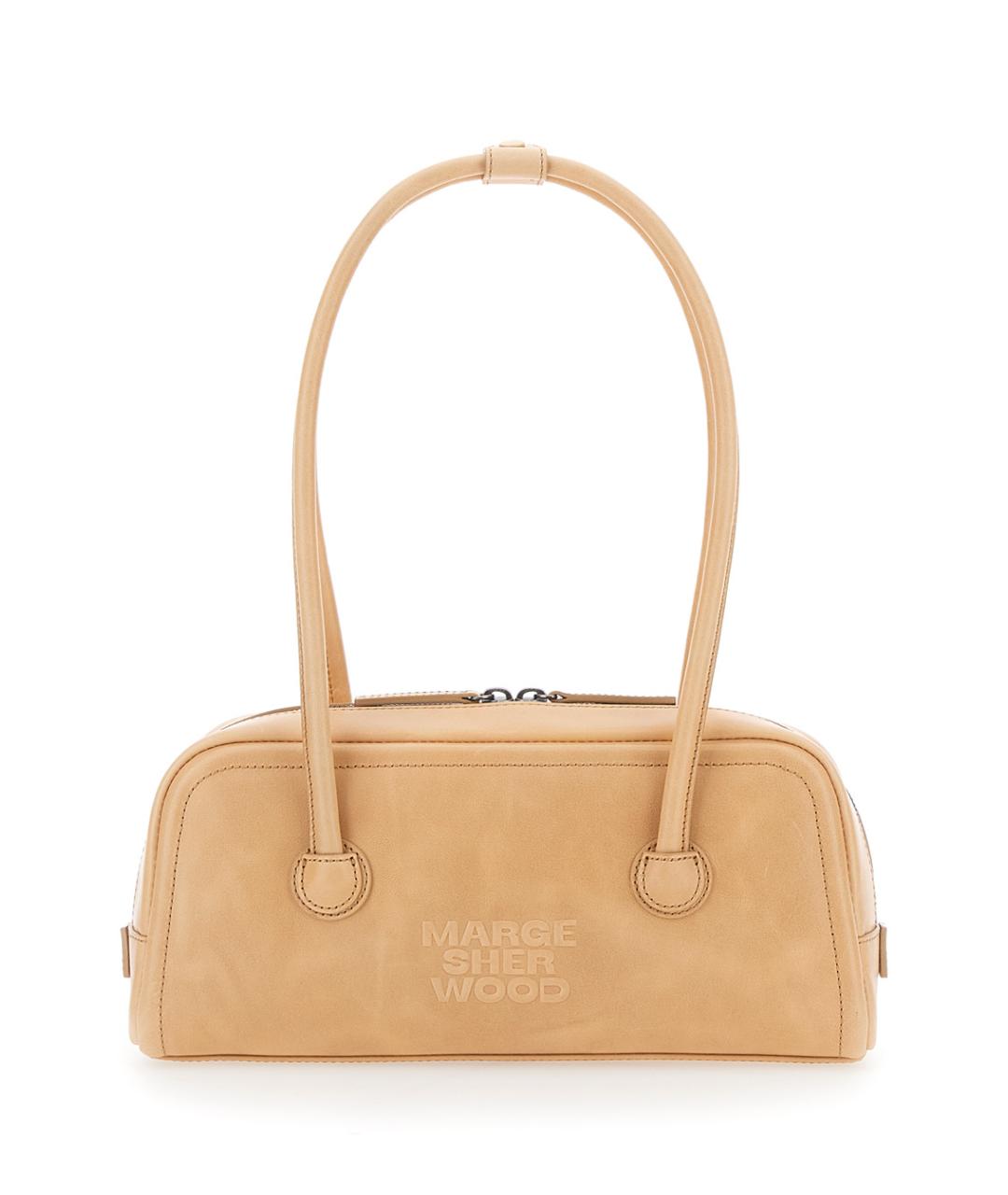 MARGESHERWOOD Бежевая кожаная сумка через плечо, фото 1