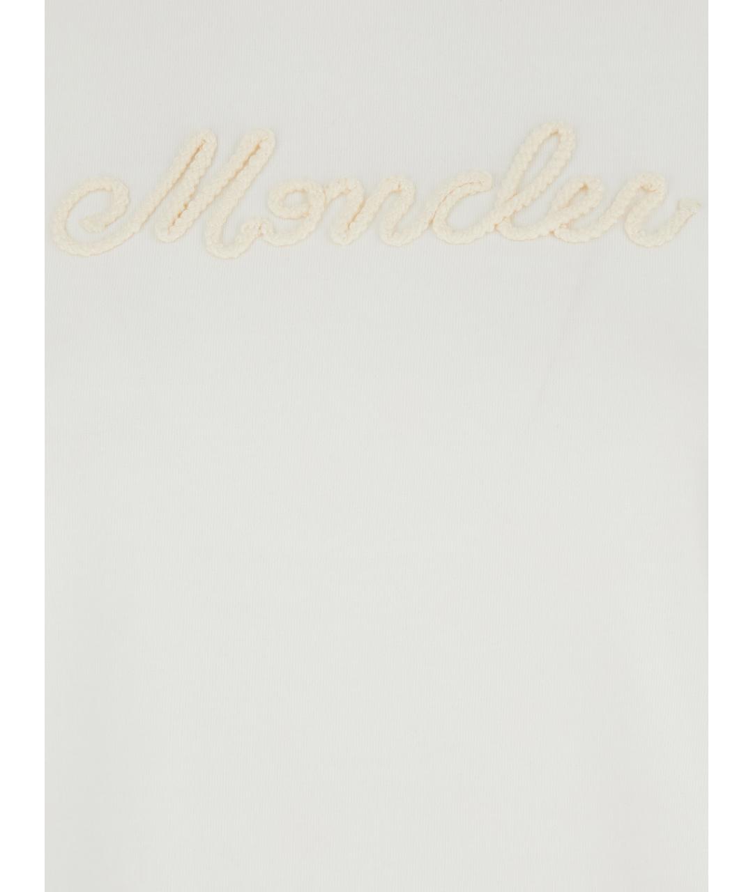 MONCLER Белая хлопковая футболка, фото 3