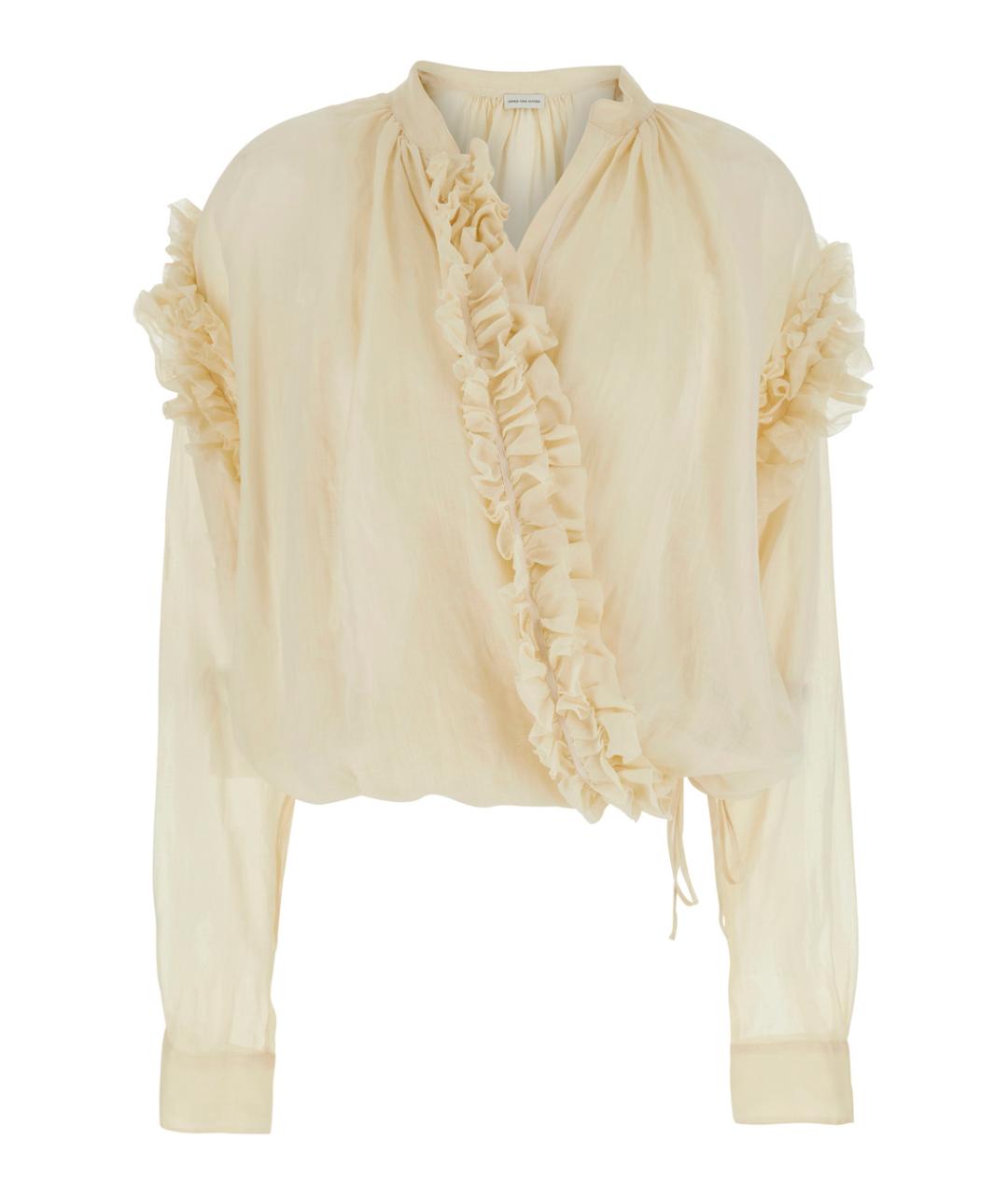 DRIES VAN NOTEN Бежевая шелковая блузы, фото 1