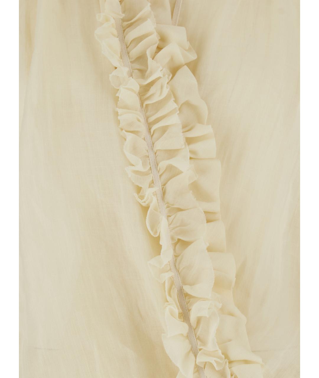 DRIES VAN NOTEN Бежевая шелковая блузы, фото 3