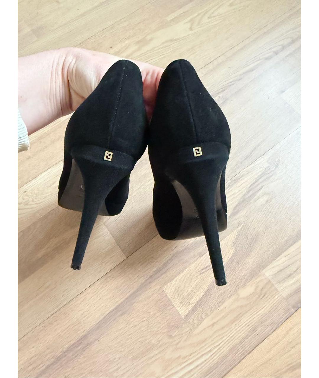FENDI Черные замшевые туфли, фото 4