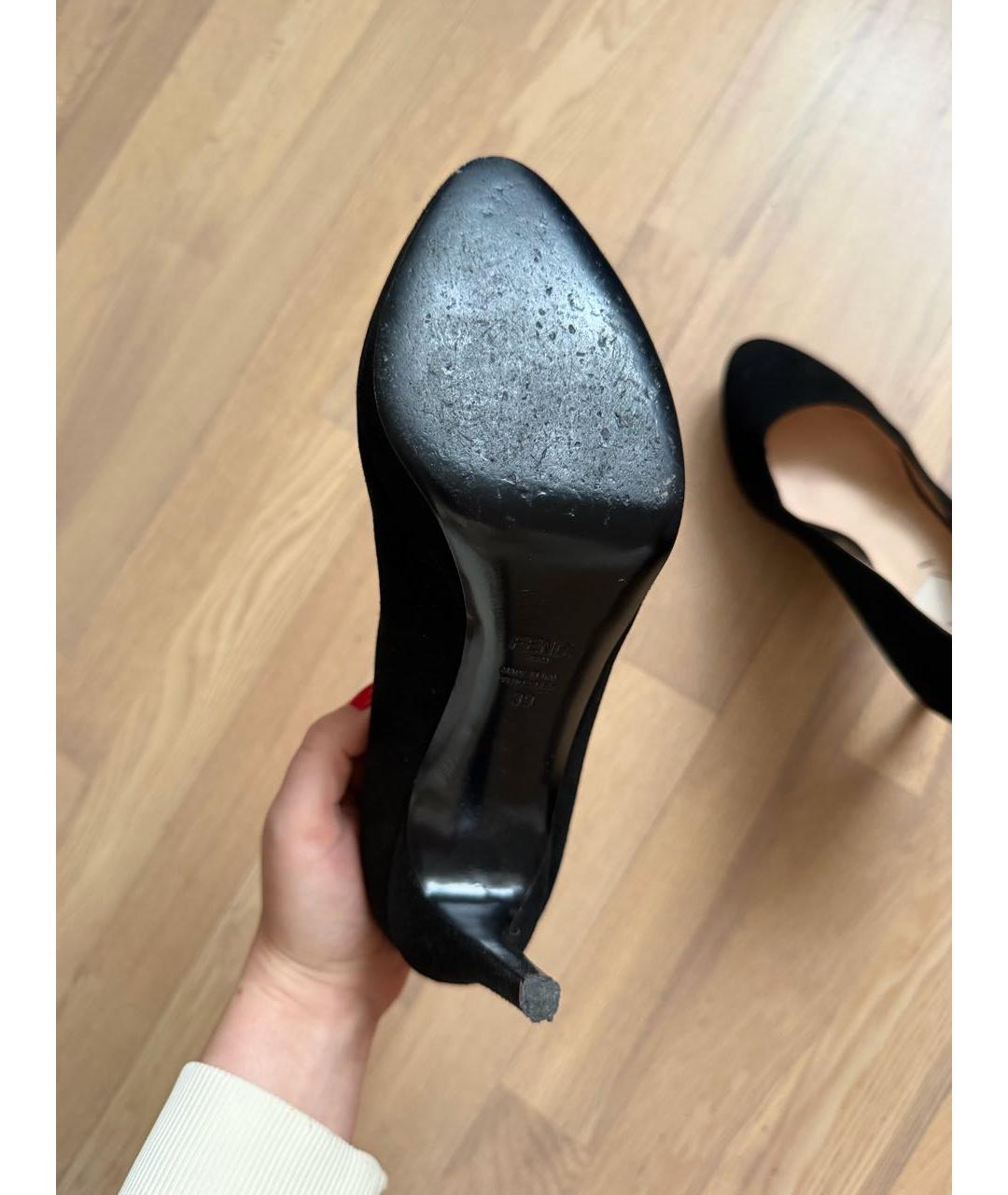 FENDI Черные замшевые туфли, фото 6