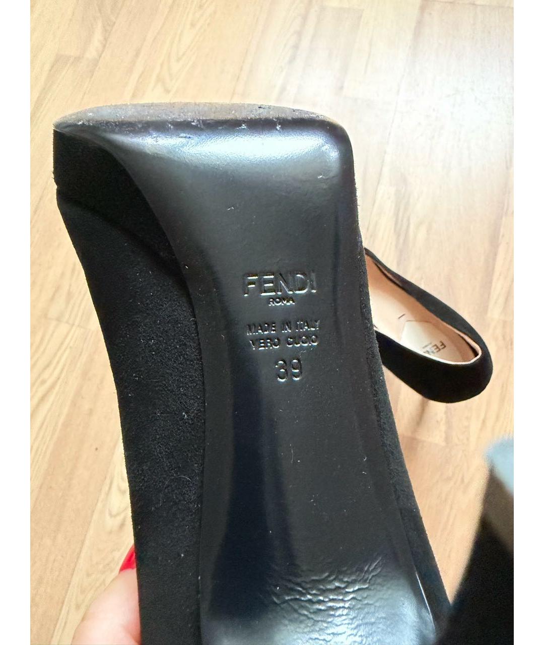 FENDI Черные замшевые туфли, фото 5
