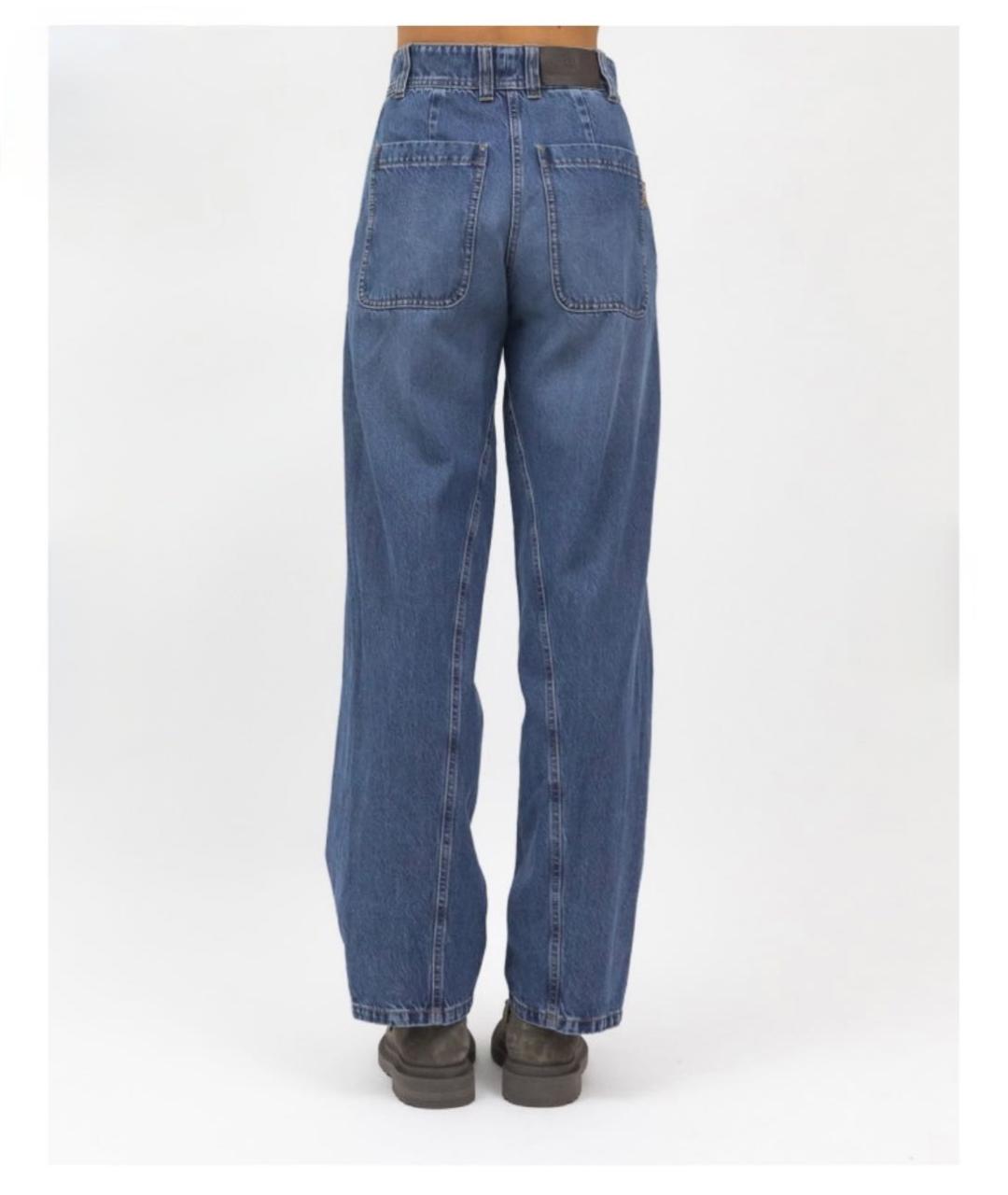 BRUNELLO CUCINELLI Синие хлопковые прямые джинсы, фото 3