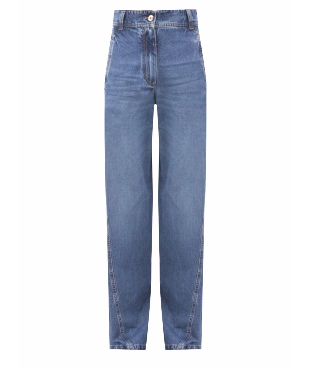 BRUNELLO CUCINELLI Синие хлопковые прямые джинсы, фото 1