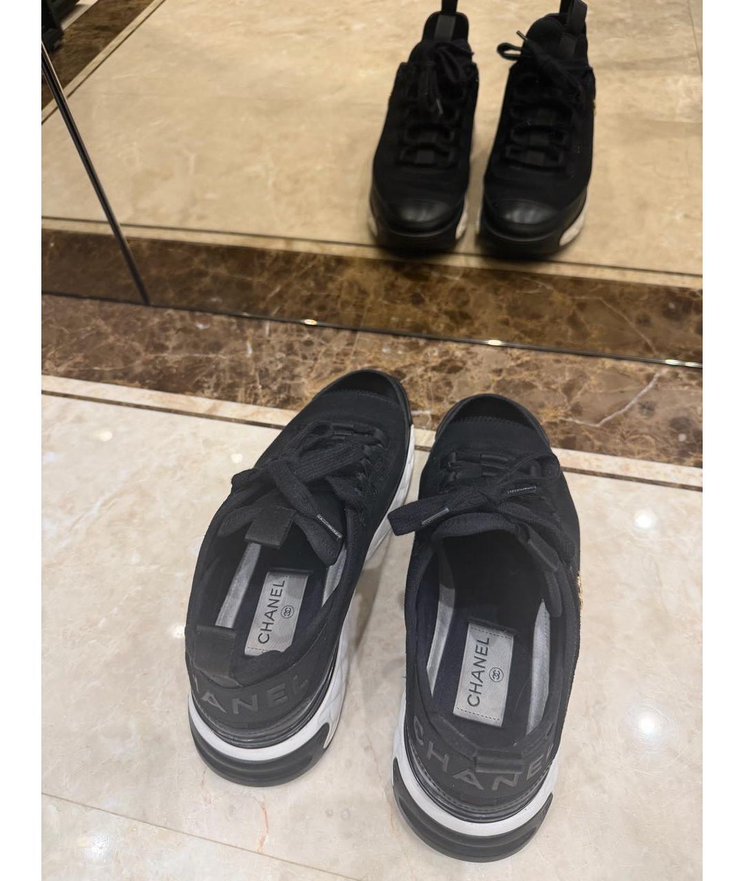 CHANEL Черные замшевые кроссовки, фото 7