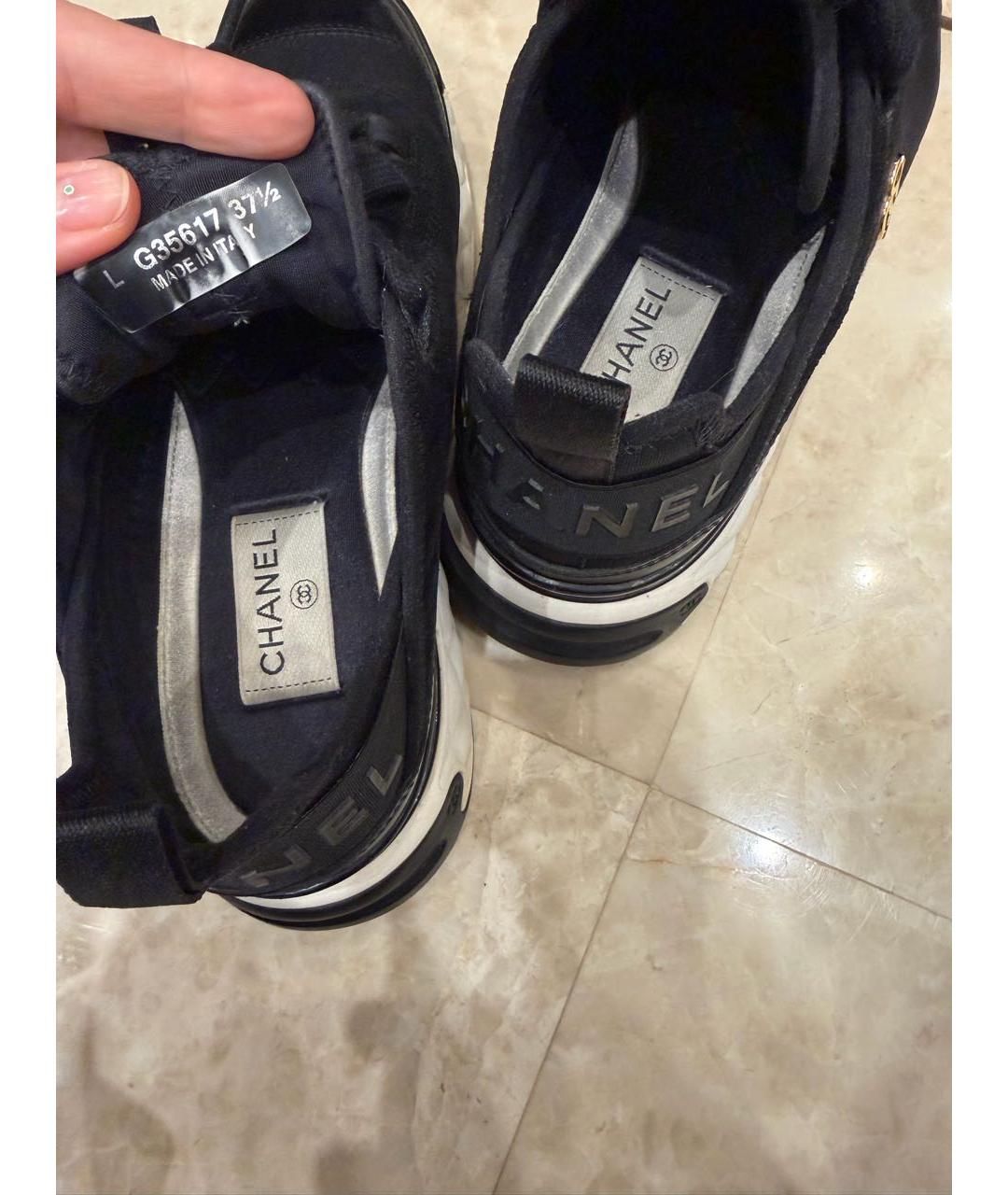 CHANEL Черные замшевые кроссовки, фото 5
