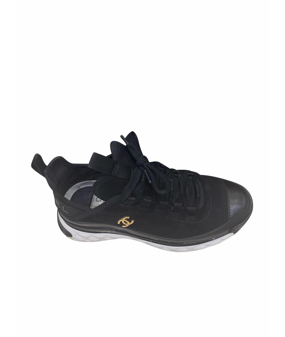 CHANEL Черные замшевые кроссовки, фото 1