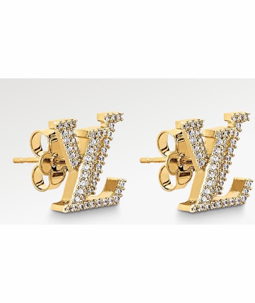 LOUIS VUITTON Золотые металлические серьги, фото 5