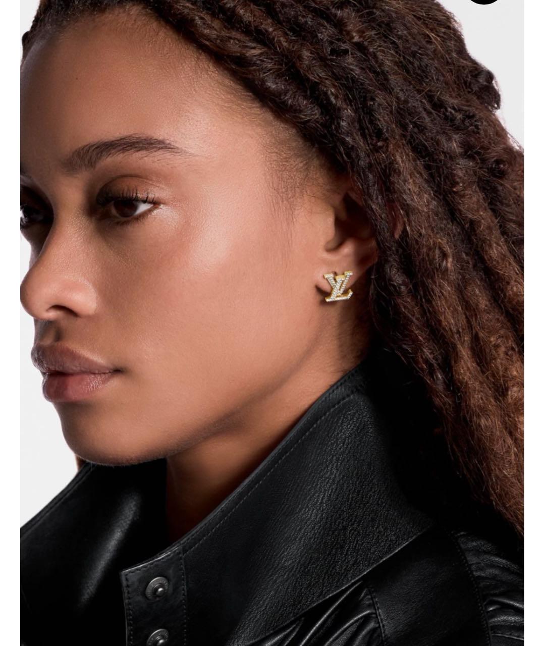 LOUIS VUITTON Золотые металлические серьги, фото 2