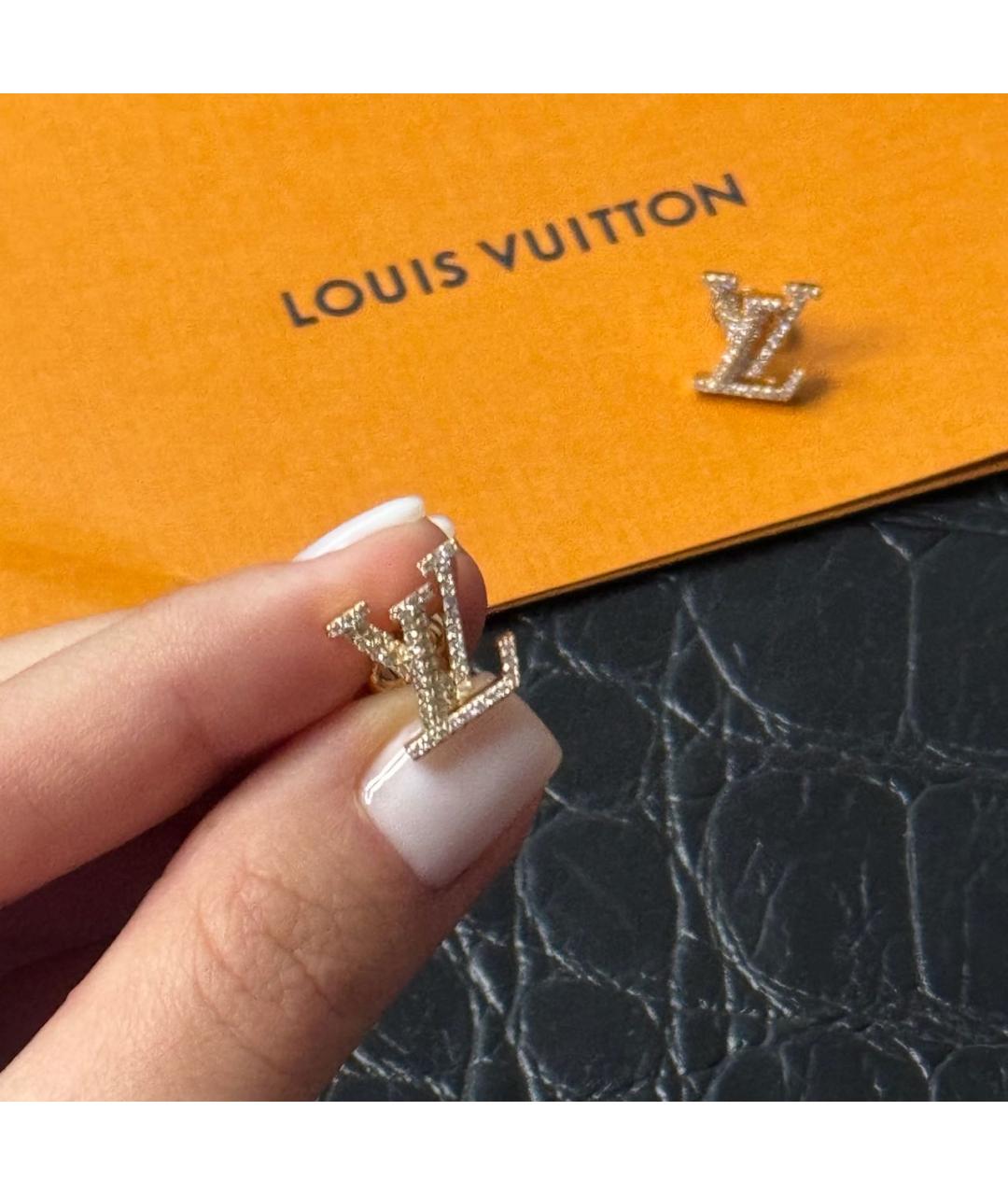 LOUIS VUITTON Золотые металлические серьги, фото 4