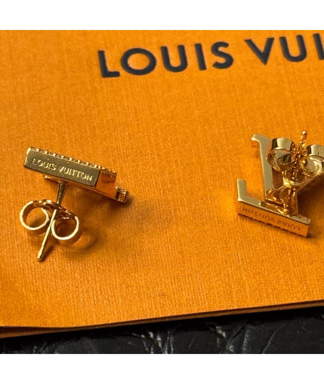 LOUIS VUITTON Золотые металлические серьги, фото 3