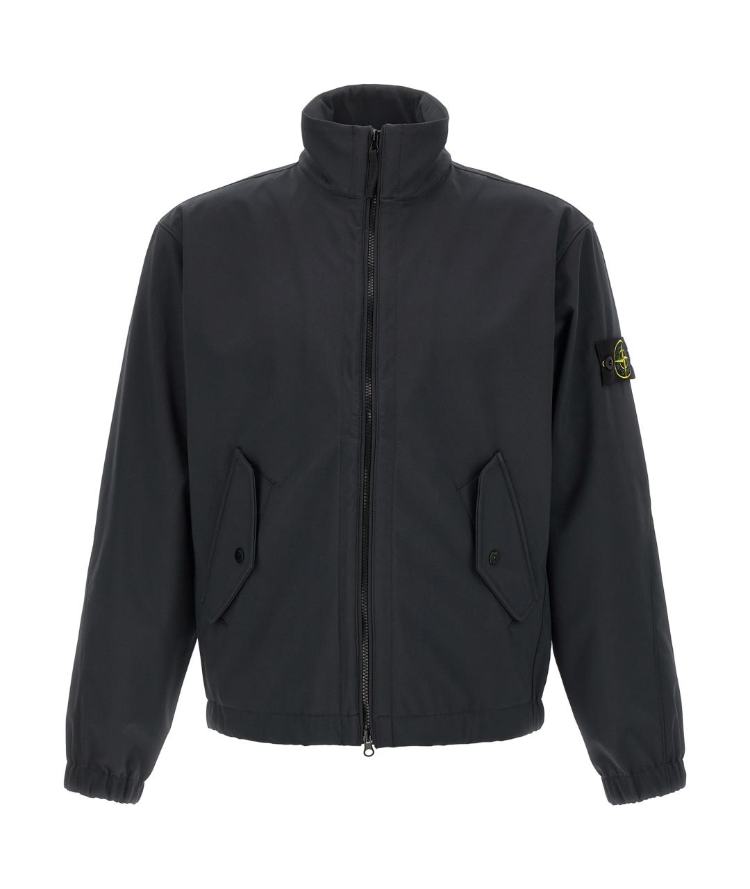 STONE ISLAND Темно-синяя полиэстеровая куртка, фото 1