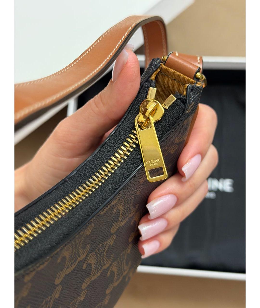 CELINE Коричневая сумка с короткими ручками, фото 4