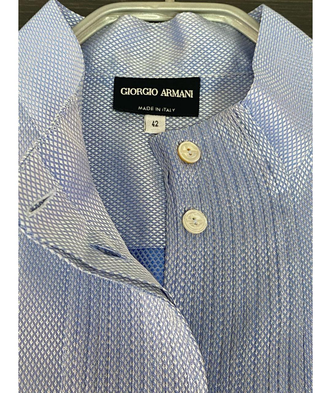 GIORGIO ARMANI Голубая шелковая рубашка, фото 5