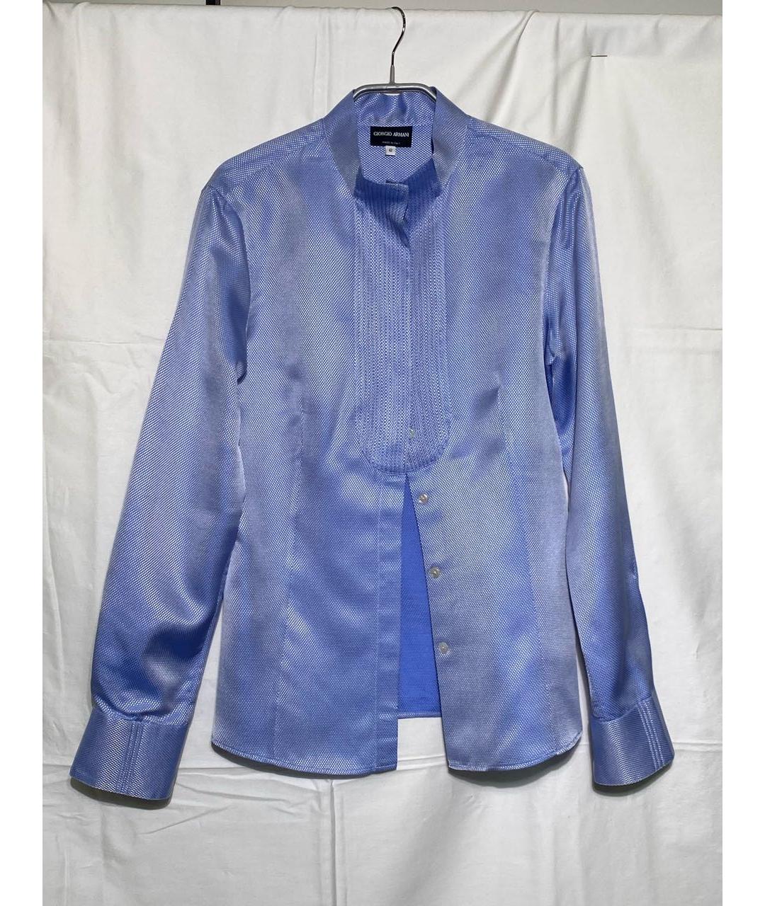 GIORGIO ARMANI Голубая шелковая рубашка, фото 8