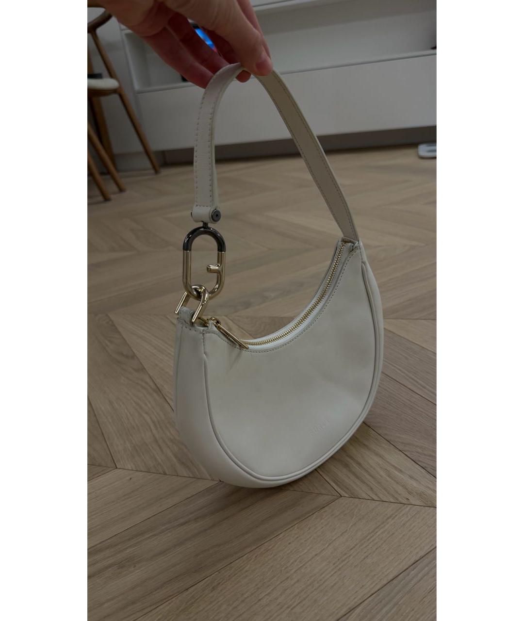 FURLA Белая кожаная сумка с короткими ручками, фото 2