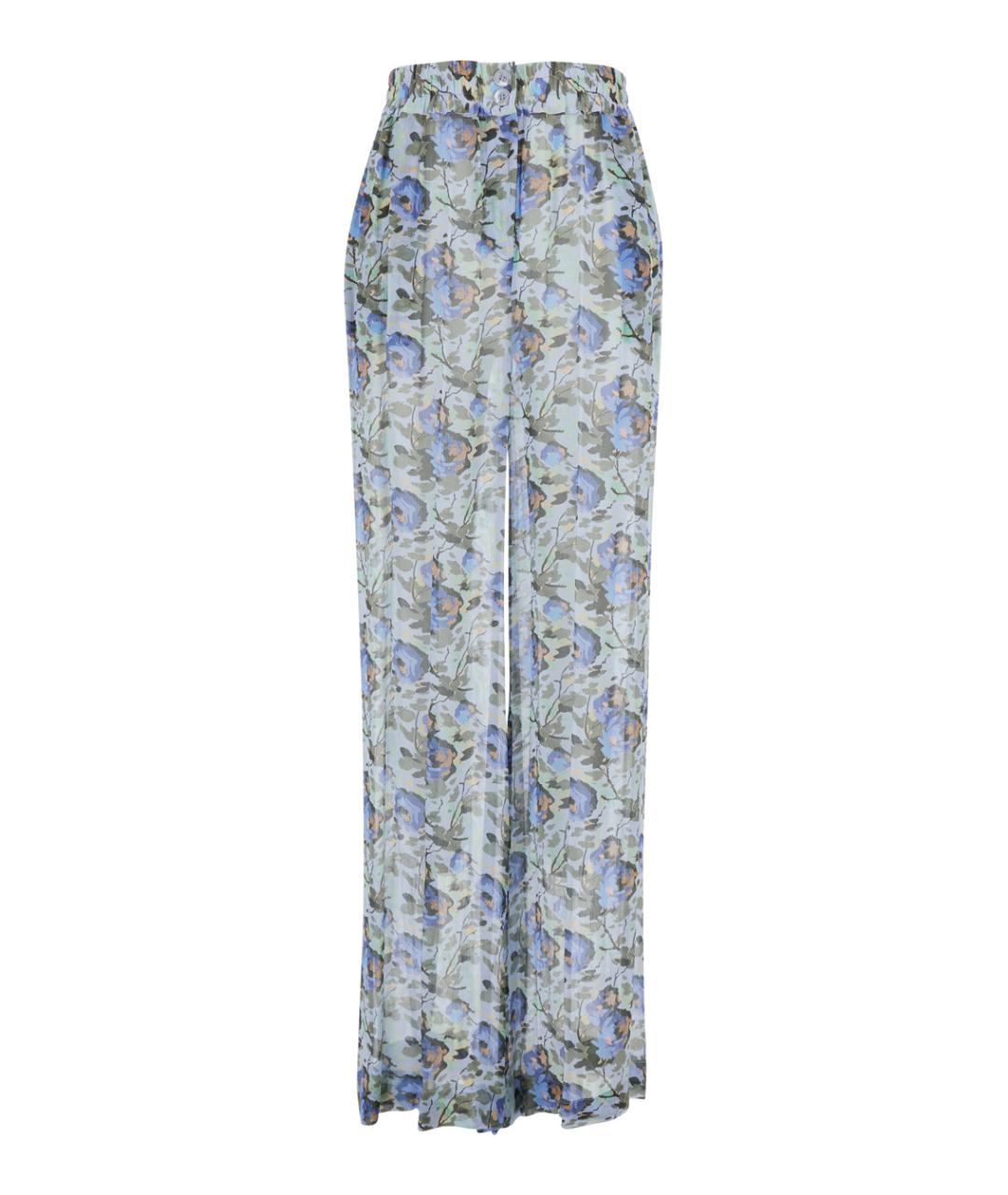 SEMICOUTURE Синие вискозные прямые брюки, фото 1