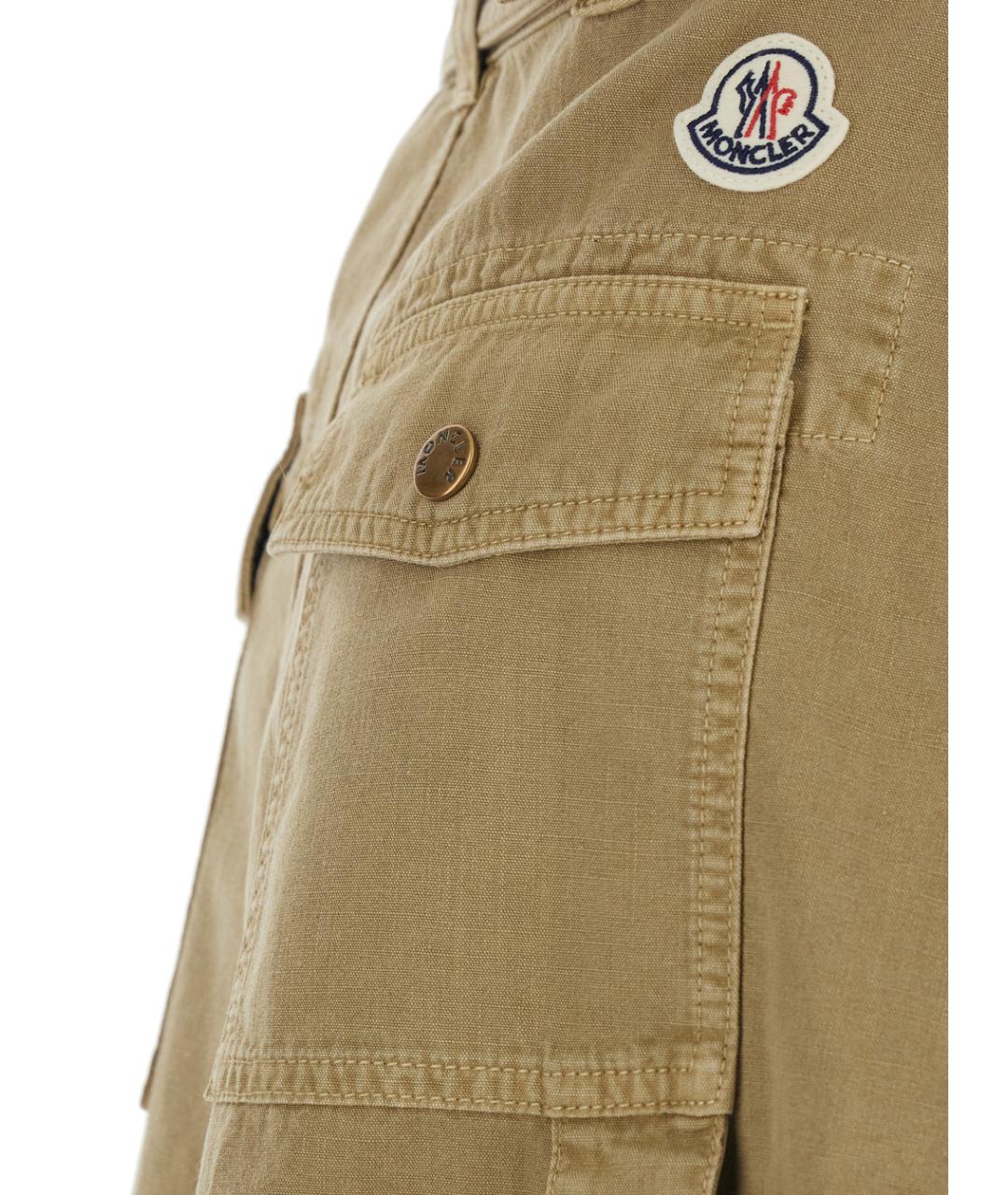 MONCLER Бежевая хлопковая юбка макси, фото 3