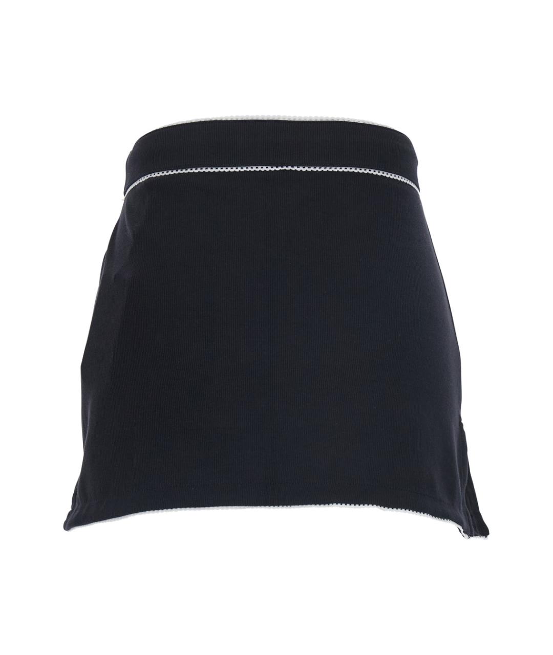 MARINE SERRE Черная хлопковая юбка мини, фото 2