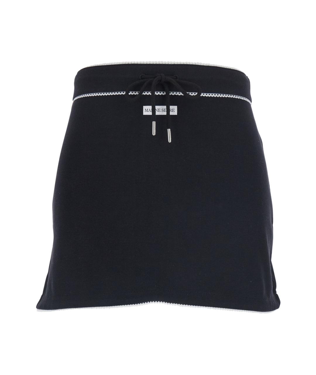 MARINE SERRE Черная хлопковая юбка мини, фото 1