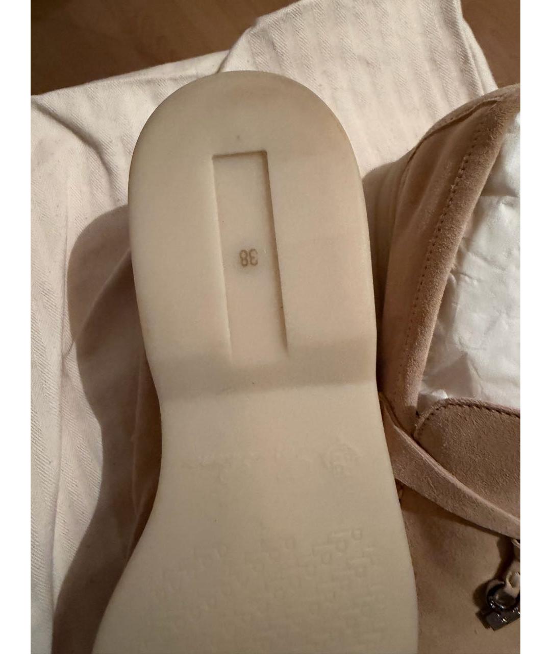 LORO PIANA Бежевые замшевые лоферы, фото 4